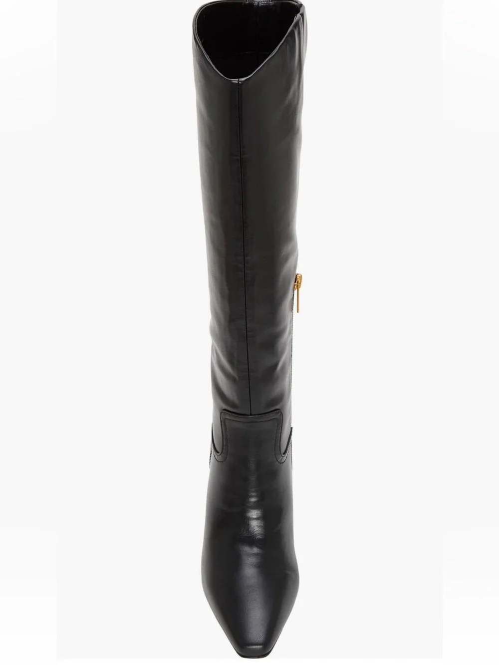 Vince Camuto Black Leather Knee High Block Heel Boots Sz 7.5 Wide Calf NWB
